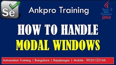 Selenium with Java 45 - How to handle html Modal Windows