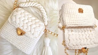 👜شنطة كروشية تريند بغرزة الباف(الضفيرة)سهلة للمبتدئين how make a(zigzag)bag crocheted Baf stitch