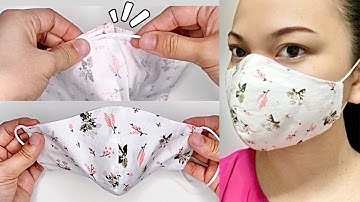Hidden Stitch! 3 LAYERS Face Mask with Filter Pocket and Nose Wire