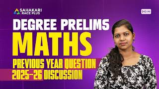 Degree Prelims Maths PYQ Discussion  I Live |  Kerala PSC | Sahakari Race Plus