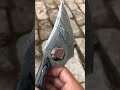 Custom Damascus skinning knife / damascus blade / skinner / hole finger grip / hunting / unique