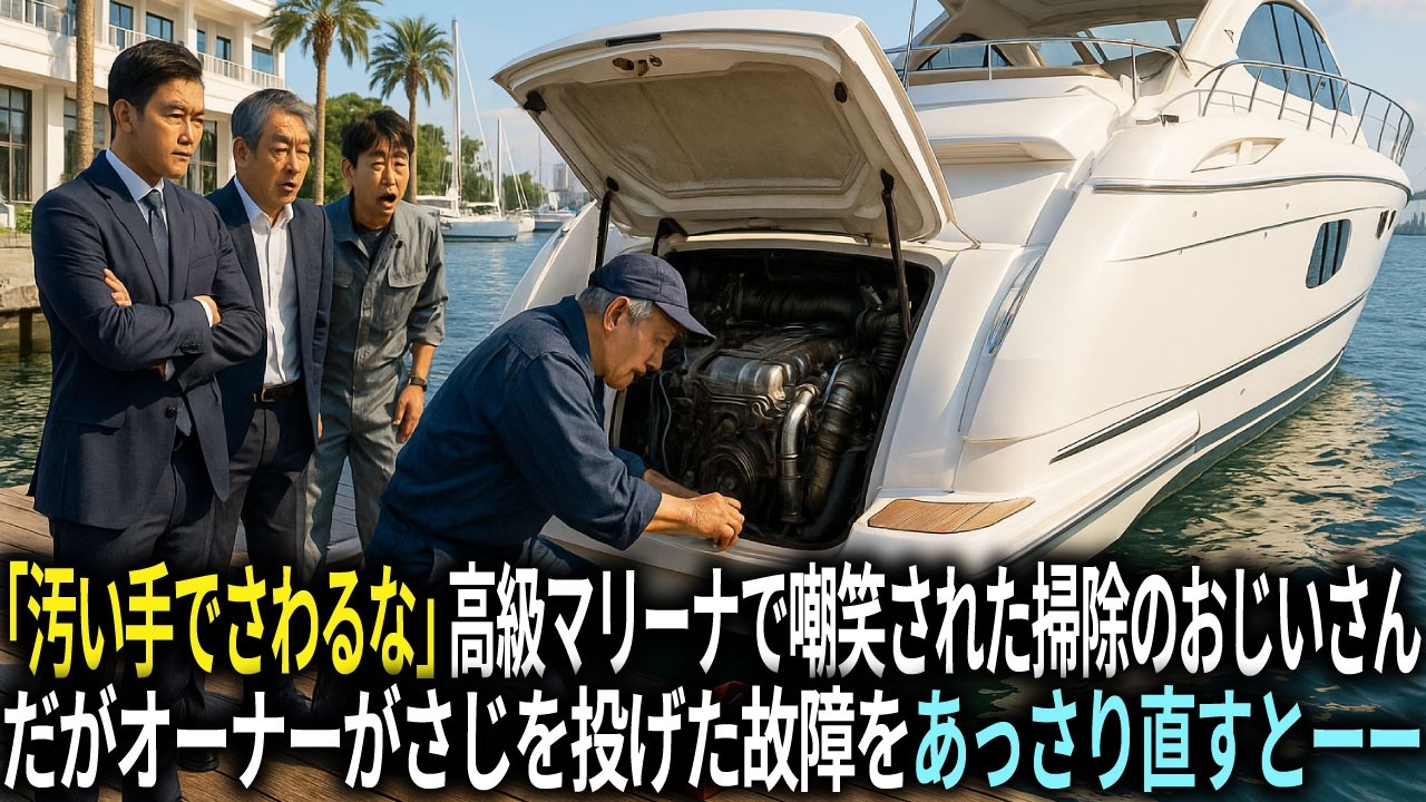「汚い手でさわるな」高級マリーナで嘲笑された掃除のおじいさん。だがオーナーがさじを投げた故障をあっさり直すとーー。