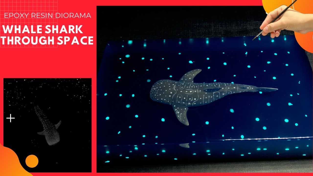 How To Resin Whale Shark Floating Through Space Diorama | Polymer Clay ...