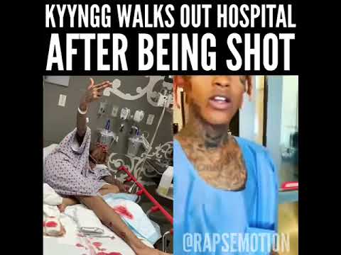 KYYNGG walking out the hospital after being shot