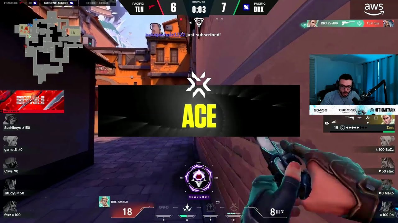 Tarik's Reaction to DRX Zest ACE in VCT | DRX vs TLN | 2023 VCT LOCK//IN