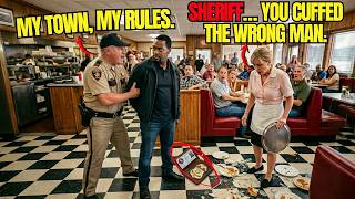 My Town, My Rules" Sheriff Cuffs Black Man in Diner — Waitress Sees His Badge and Drops Every Plate