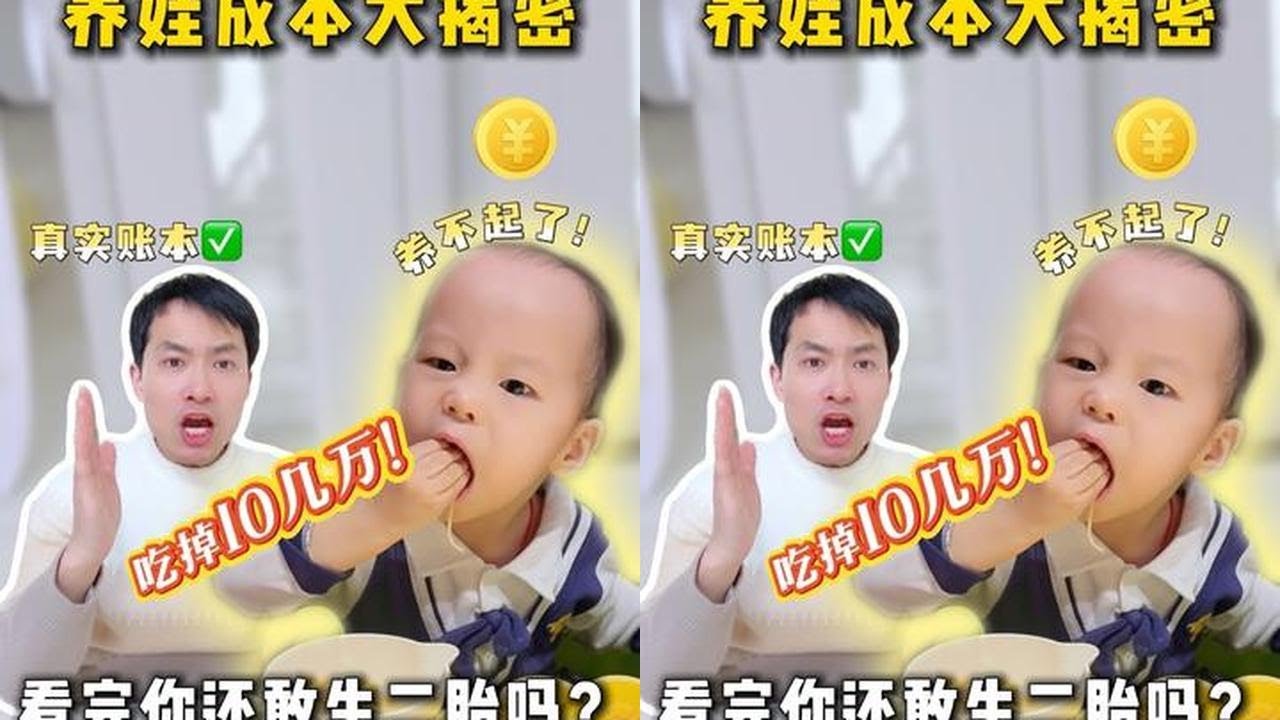 90后爸爸养娃账本： 两年吃点10几万，你还敢生吗？
#育儿成本 #出生率 #生孩子 #生二胎的理由 #育婴师东爸