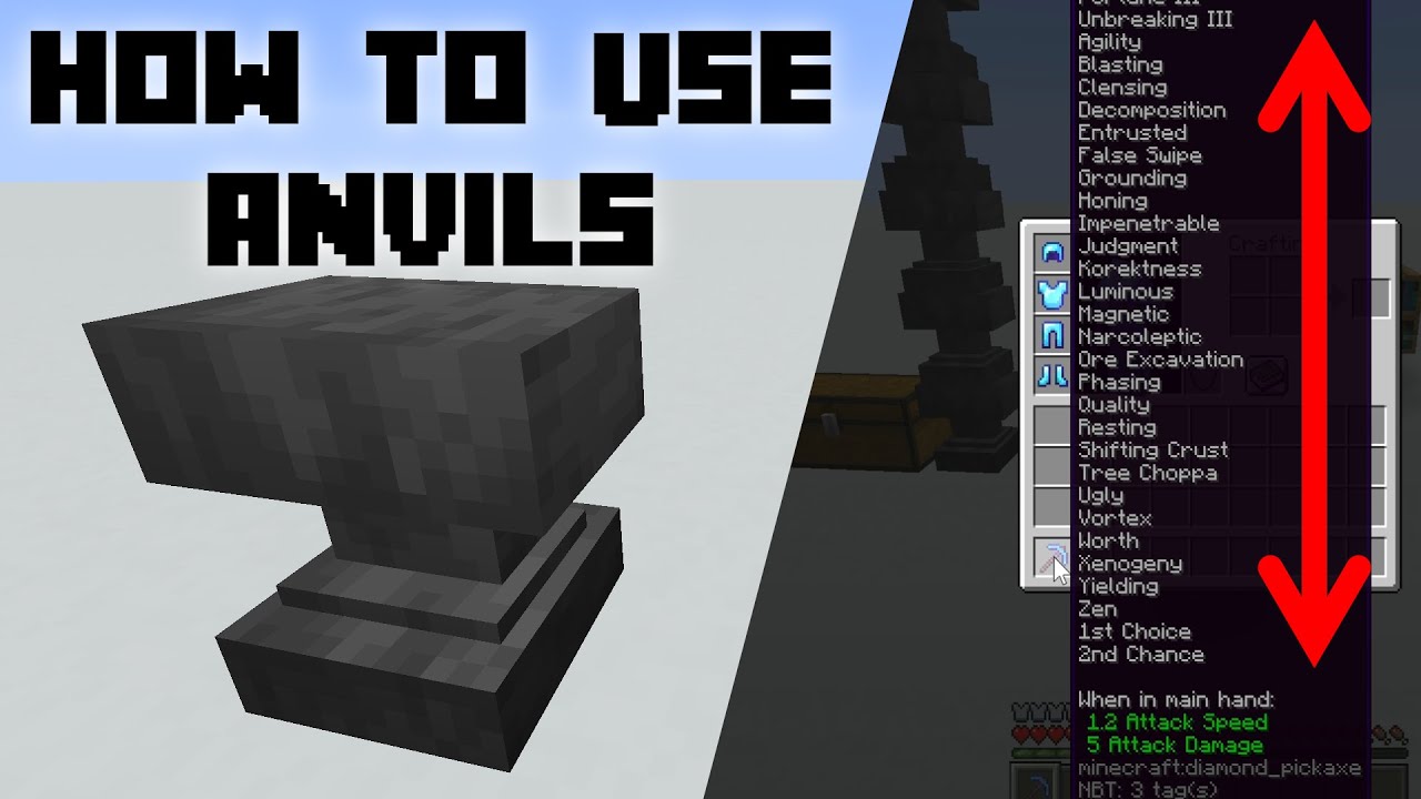 How To Properly Use An Anvil And Apply More Than 30 Enchantments To An Item Youtube