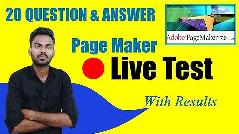 Page Maker Live Test || MCQ