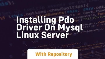 installing pdo driver on mysql linux server
