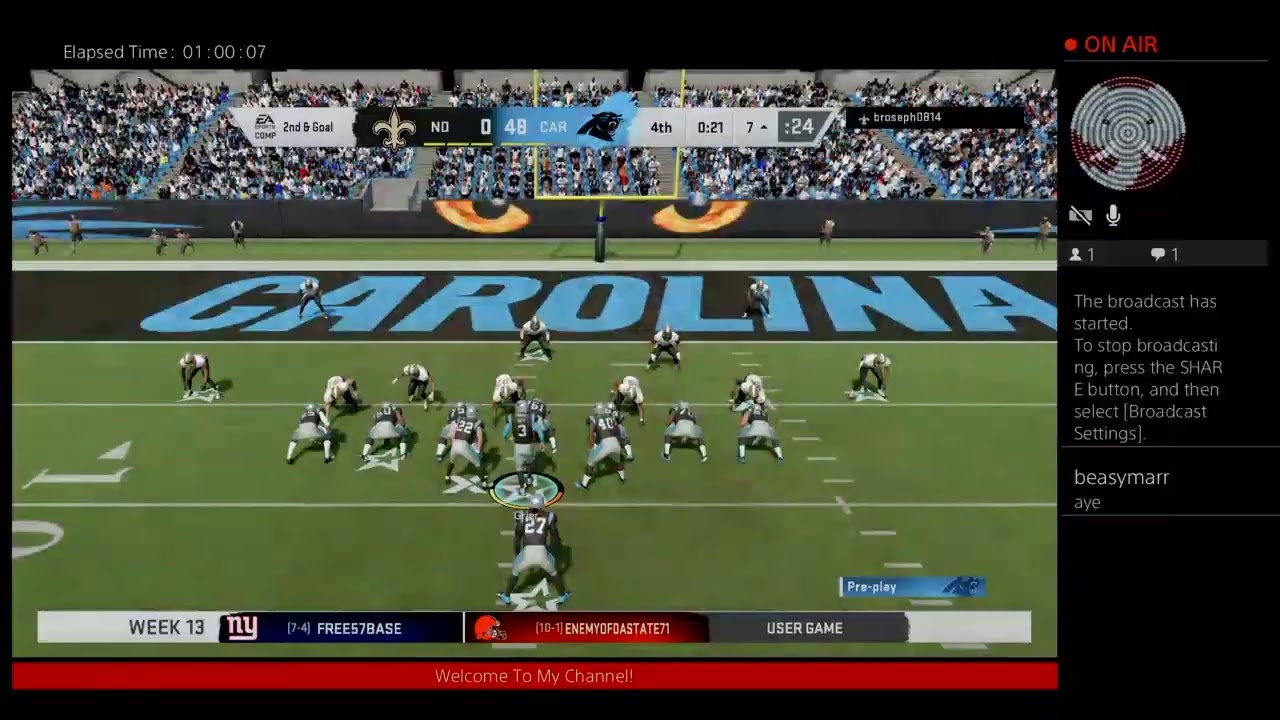 SnP Madden 20 Carolina vs. Saints! 2020 Season Game 13