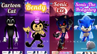 Cartoon Cat Vs Bendy Vs Sonic Exe Vs Sonic The Hedgehog Tiles Hop-Music Game
