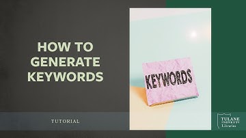 How to Generate Keywords - Tutorial