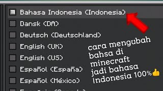 cara mengubah bahasa di minecraft jadi bahasa indonesia 100℅  berhasil