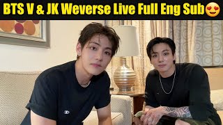 Details [ENG SUB 🔴] BTS Jungkook & Taehyung Today Weverse LIVE Eng Sub | BTS V & Jungkook Full Weverse Live  News