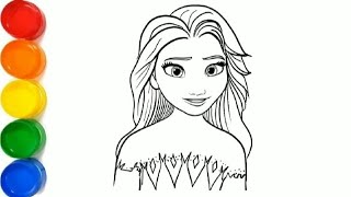 How to draw Elsa Frozen easy step by step