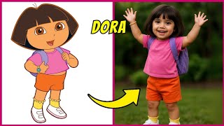 Dora The Explorer in REAL LIFE + Guess Dora The Explorer Characters by Their Voice 🔊😍🎒