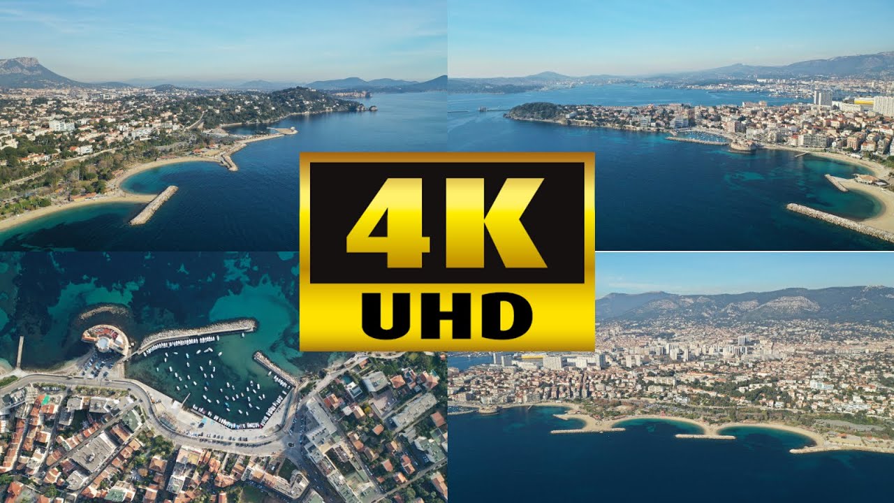 LES PLAGES DU MOURILLON - TOULON - FILME PAR DRONE EN 4K - (décembre 2021)