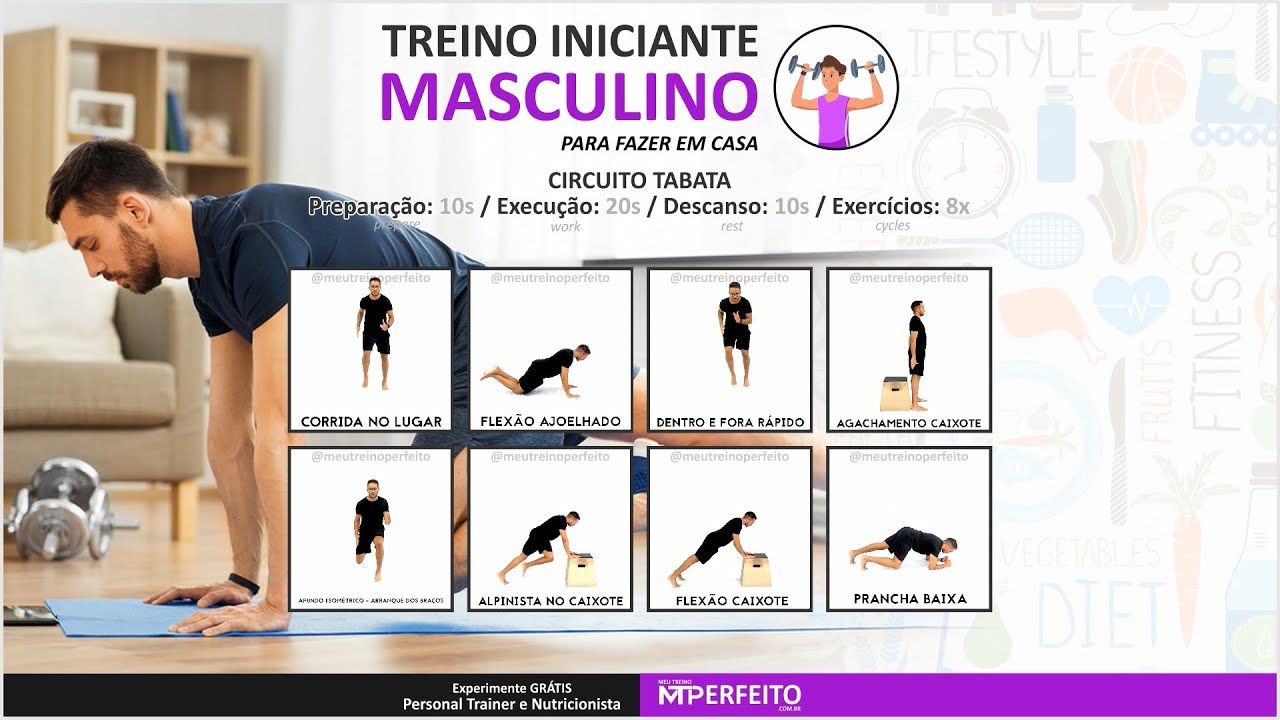 Treino Online Iniciante Masculino Para Fazer em Casa - 14 - Meu