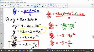 Calculus I Implicit Differentiation Problems #1 #3 #5 #7