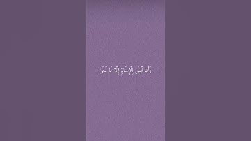 سورة النجم من الآية ٣٩ إلى الآية ٤٤ #القرآن_الكريم #قرآن