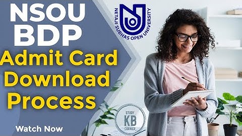 NSOU BDP Admit Card Download Process || How to Download BDP Admit Card