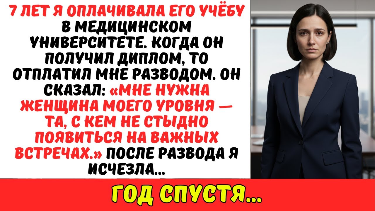 7 лет я ОПЛАЧИВАЛА его учёбу в университете. Когда он ПОЛУЧИЛ диплом — он «отплатил» мне РАЗВОДОМ