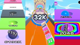 32K Jelly Tube Run 2048 vs Ball Run 2048 Merge Number vs Ball Run Infinity Max Levels gameplay