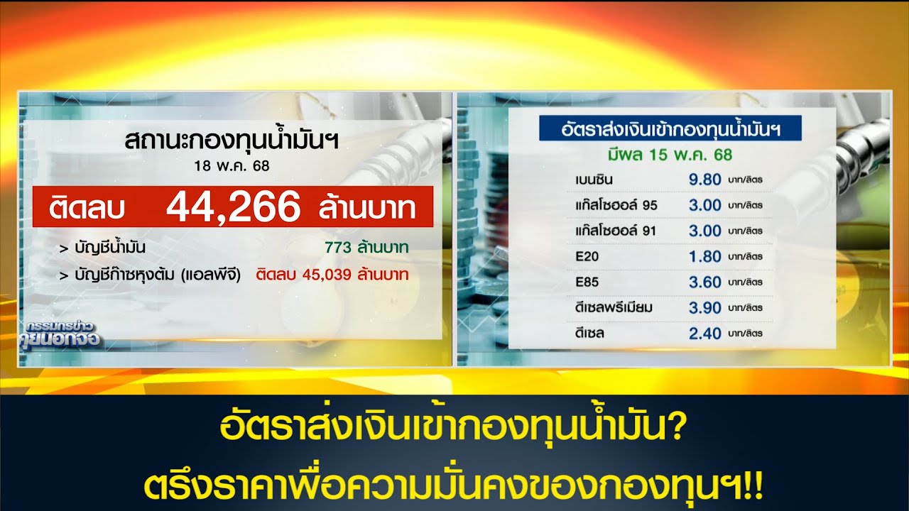 อัตราส่งเงินเข้ากองทุนน้ำมัน? ตรึงราคาไม่ให้ลง! เพื่อรักษาความมั่นคงของกองทุนฯ!!