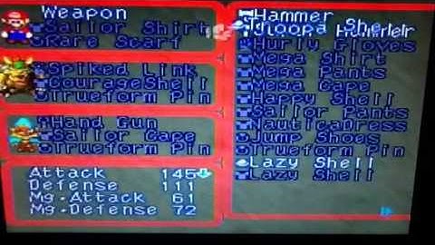Super Mario RPG: How to Find The "LAZY SHELL" Weapon