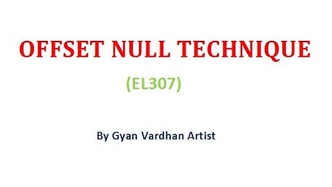 Offset Null Technique by Sh Gyan Vardhan Artist, GPC Sirohi