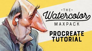 PROCREATE WATERCOLOR TUTORIAL  Painting With MaxPacks Brushes