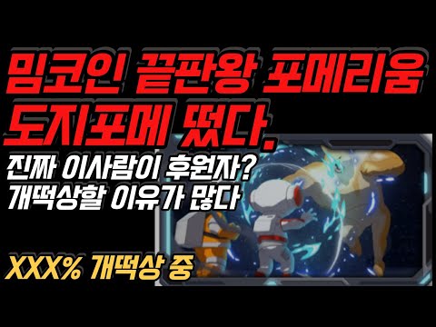   밈코인 끝판왕 포메리움 도지포메도 떴네요 그리고 개떡상은 예정됨 PMG