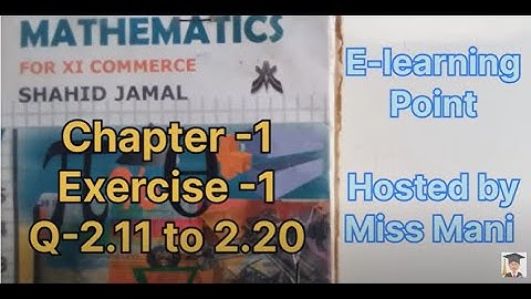 Business mathematics chapter-2 Exercise -2 solved questions first year I.com  Q-2.11 to 2.20