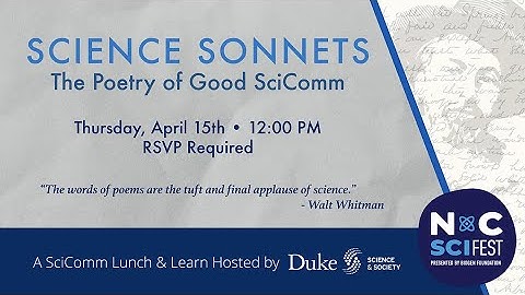 SciComm Lunch & Learn: Science Sonnets - The Poetry of Good SciComm