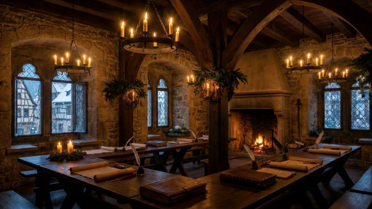 Winter in Medieval Germany ❄️ | Hanseatic Town Hall & Hammered Dulcimer