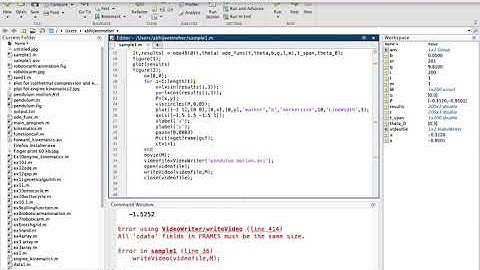 Simple Pendulum motion (Matab code)