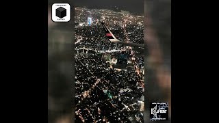 Ciudad de México de noche a las alturas - Aterrizaje de Avión en el AICM - Hermosa vista