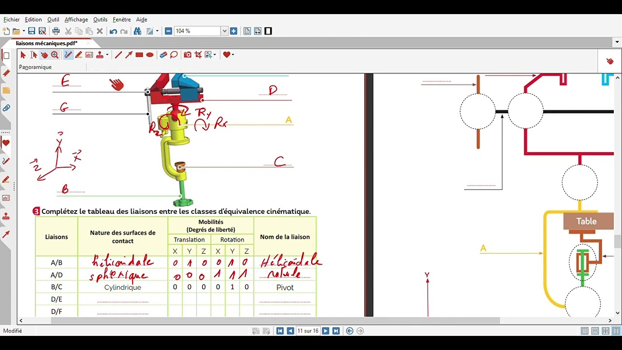 Liaisons mécaniques : Étau orientable