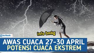 WASPADA PERINGATAN DINI CUACA PERIODE 27-30 APRIL 2026, INFO BMKG CEK WILAYAH INI