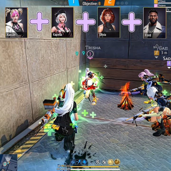 CS Rank Best Character Combination For Zone Push 🤣🍷 | Kassie   Kapella   Olivia   Ford