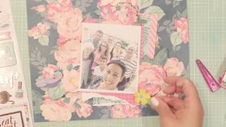 Hip Kit scrapbooking  process video 8.5x11 layout ...Siblings...