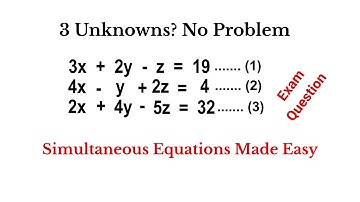3 Unknowns? Solve Simultaneous Linear Equations With Three (3) Unknowns | Step-by-Step Math Tutorial