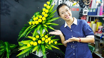 Mẫu cắm hoa Nhà thờ đẹp 71| Cắm hoa cúc 2 tầng Ping Pong vàng