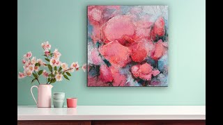 Abstract floral acrylic Painting demo - Abstrakte florale Malerei 🌹🌺 I MariArtHome