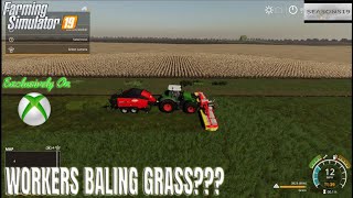 Workers can bale GRASS???? #farmingsimulator19 #fs19 #jctv screenshot 5