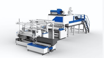 2400MM Width high speed stretch film machine with automatic core loading and unloading system