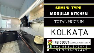 'U' type modular kitchen price at kolkata | Complete Kitchen Design Detail | #abrvlogs