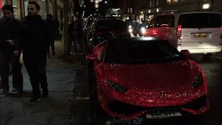The same woman who wrapped her Mercedes CLS and Bentley Continental in Swarovski crystals has done is again! This time to her Lamborghini Huracan.
The amount of attention this thing was getting was ri