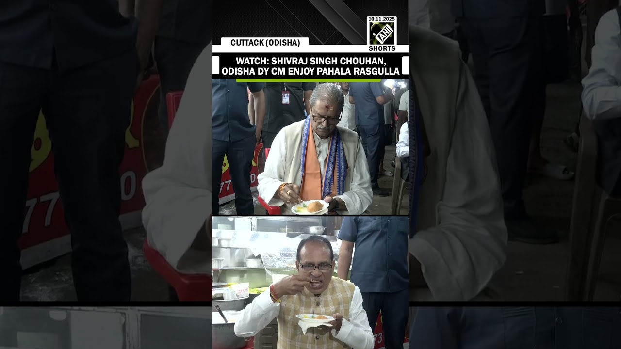 Union Minister Shivraj Singh Chouhan and Odisha Deputy CM enjoy Pahala Rasgulla